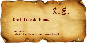Kadlicsek Emma névjegykártya