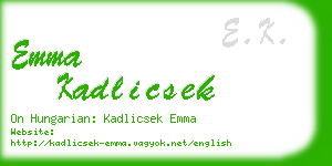 emma kadlicsek business card